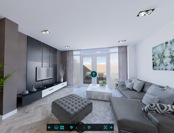 Real estate marketing 360°tour visualisation livingroom