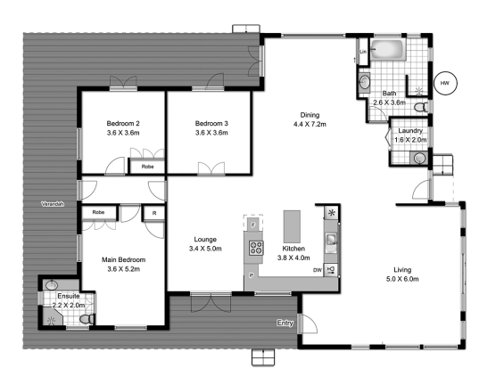 Black & White floorplan